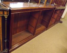 A pair of 19th Century Mahogany Double Fronted Bookcases, with moulded edges, each section fitted