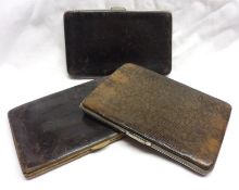 A group of Vintage Snakeskin and Metal Mounted Card Cases; together with two Leather examples with