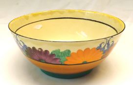 A Clarice Cliff circular Bowl of tapering form, decorated with the “Gayday” pattern, 7 ¼” diam