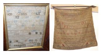 An unframed Sampler of typical form, rows of text, numbers and religious verse, signed Sarah