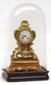 A decorative late 19th Century Porcelain Cased Mantel Clock, Raingo Freres, Paris, the cased