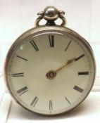 A second quarter of the 19th Century Silver Cased Open Face Verge Watch, J Woods – Liverpool, the