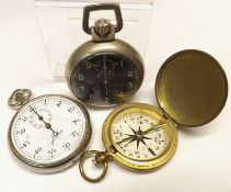 A Mixed Lot: a WWII American Army Issue Watch-Navigation Ground Speed Indicator, the nickel case