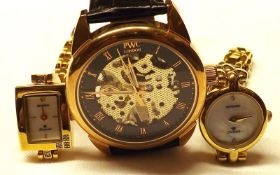 Two modern cased Gold plated Sekonda Ladies Wristwatches, original packaging together with a Gents