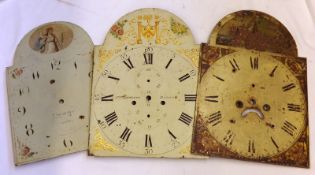 A box containing a mixed lot of various Longcase Clock Dials, mainly of arched form (conditions vary