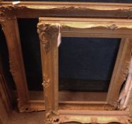 TWO VICTORIAN STYLED GILT GESSO SWEPT PICTURE FRAMES, 15” x 13” and 17” x 15” (2)