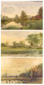 CHARLES HARMONY HARRISON, SIGNED, TWO WATERCOLOURS, Norfolk River Views, 9 ½” x 14” and 13 ½” x 21”,