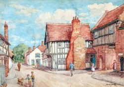 MILES BALMFORD SHARP, SIGNED AND DATED 1932, WATERCOLOUR, “Village of Polesworth, Warwickshire”,