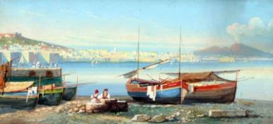 Y GIANNI, SIGNED, GOUACHE, The Bay of Naples, 7 ½” x 16”