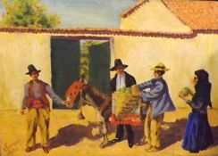 PIERRE FAVIER (20TH CENTURY, FRENCH), SIGNED AND DATED 1926, OIL ON CANVAS, The Watermelon Seller,