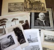 FOLDER OF ASSORTED 19TH CENTURY AND OTHER ENGRAVINGS, Italian and Naval interest