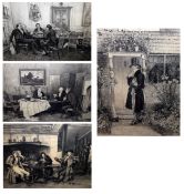 W DENDY SADLER, A GROUP OF EIGHT SIGNED BLACK AND WHITE ENGRAVINGS, Various Figurative Subjects, the