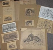 JOHN NORGRAVES BAKER, FOLDER OF APPROX THIRTY-EIGHT ETCHINGS, Animal Studies