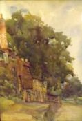 WINIFRED P BIDDLE, SIGNED, WATERCOLOUR, Inscribed “The Terrace, Fittleworth, Sussex”, 12” x 8”