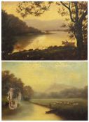 OLDHAM HART, SIGNED, PAIR OF OILS ON CANVAS, River Landscapes, 9” x 13” (2)