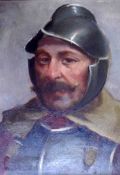 DAVID W HADDON, SIGNED, OIL ON BOARD, A Soldier in Armour, 8” x 5 ½”