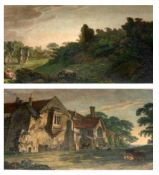 AFTER T HEARNE, ENGRAVED BY W BYRNE AND S MIDDIMAN, PAIR OF ANTIQUE HAND COLOURED ENGRAVINGS,