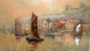 G S FRENCH, SIGNED AND DATED 1904, WATERCOLOUR, Whitby, 13” x 21”