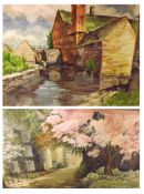 DOROTHY SPINK, SIGNED, GROUP OF FOUR OILS/PASTELS, Landscape and other subjects, assorted sizes (4)