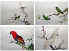 20TH CENTURY ENGLISH SCHOOL, SET OF FOUR COLOURED PRINTS, Exotic Birds, 12” x 14” (4)