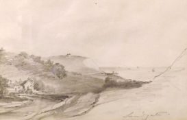 CIRCLE OF JOHN CONSTABLE, BEARS INSCRIPTION, DOUBLE-SIDED PENCIL DRAWING, Inscribed “Sandgate,