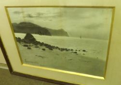 HUBERT COOP, SIGNED AND DATED 1895, CHARCOAL DRAWING, Coastal Scene, 20” x 28”
