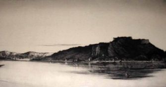 FREDERICK A FARRELL, SIGNED TO IMAGE, BLACK AND WHITE ETCHING, Extensive Scottish Loch and