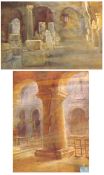 MARION L BARNES, ONE SIGNED, TWO WATERCOLOURS, Church Interiors, 12” x 9” and 9” x 13” (2)