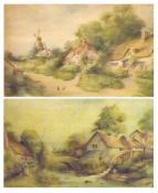 R K WYLLIE, SIGNED, PAIR OF WATERCOLOURS, Inscribed “Old Windmill, Beale, Suffolk” and “Old