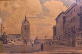 A A BLYTH, SIGNED, WATERCOLOUR, Inscribed verso “St Peter Mancroft and the Town Hall, Norwich” (