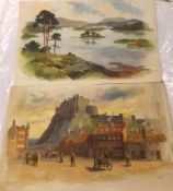 AFTER TOM BROWNE, GROUP OF FOUR LATE 19TH CENTURY CHROMOLITHOGRAPHS, “Loch Lomond”; “Edinburgh