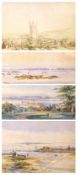 THOMAS SIDNEY, SIGNED, WATERCOLOUR, Inscribed “Yarmouth I.O.W”, 9 ½” x 13”; together with three