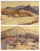 UNSIGNED, PAIR OF WATERCOLOURS, “On The Way to La Quinta Feb/23” and a companion, 7” x11” (2)