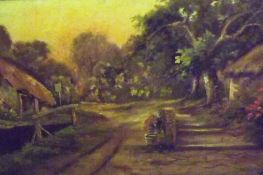 J M DUCKER, SIGNED, OIL ON BOARD, Rural Landscape, 15” x 23 ½”