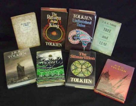 JOHN RONALD REUEL TOLKIEN, 9 ttls: UNFINISHED TALES, 1980, 1st edn, orig cl, d/w; THE HOBBIT, ill