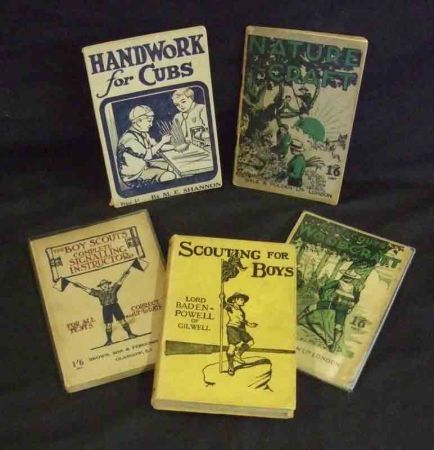 “A BP SCOUT”: WOODCRAFT FOR BOY SCOUTS, 1920 rev edn, 3 fdg plts, orig pict wraps + W PERCIVAL