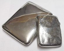 A large and heavy Cigarette Case of shaped rectangular form (small dent to one side), 4 ½” x 3 ½”,