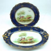 A quantity of Crown Staffordshire Dinner Wares in the 18th Century style, decorated with central