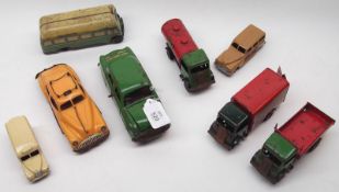 A small collection of Clockwork, Tinplate and assorted Die-cast Vehicles to include: Chad Valley