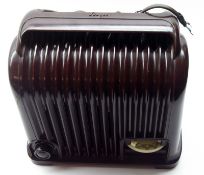 A mid-20th Century Sobel Sobellette Brown Bakelite Mains Radio (The Toaster)