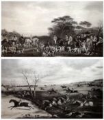 Two reproduction Prints entitled “Sir Richard Sutton and The Quorn Hounds” and “The Oakley Hunt”,