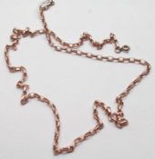 A hallmarked 9ct Rose Gold Belcher Link Neck Chain, 60mm long and weighing approximately 9 gm