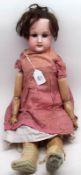 Koppelsdorf Bisque Head Doll, head mould No 250.4, with brown fixed glass eyes, painted lashes and