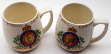 Two Myott Edward VIII Coronation Mugs May 1937