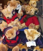 A collection of six Harrods Teddy Bears