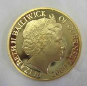 Guernsey 2009 Henry VIII 500th Anniversary Double Rose Gold Five Pounds Crown, Limited Edition of