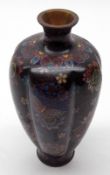 A small Cloisonné Balustered Spill Vase, of fluted tapering baluster form, decorated predominantly