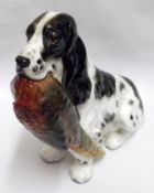 A Royal Doulton Model of a spaniel with pheasant, No H11138D, 5” long