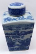 A reproduction Ringtons Willow pattern Tea Canister, 8 ½” high