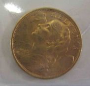 Switzerland 1949 Gold Twenty Francs